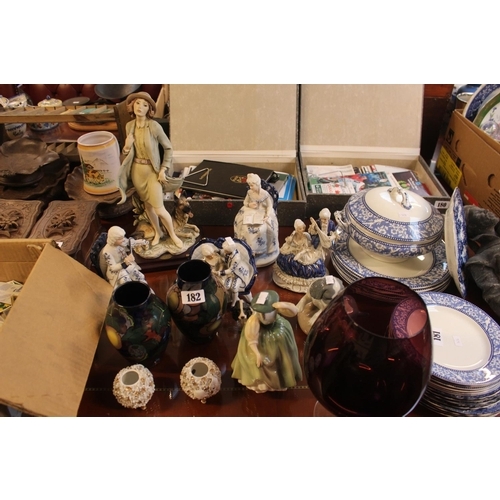 182 - Collection of assorted ceramics inc. Pair of Stanley Ware vases, Royal Doulton Buttercup figure etc