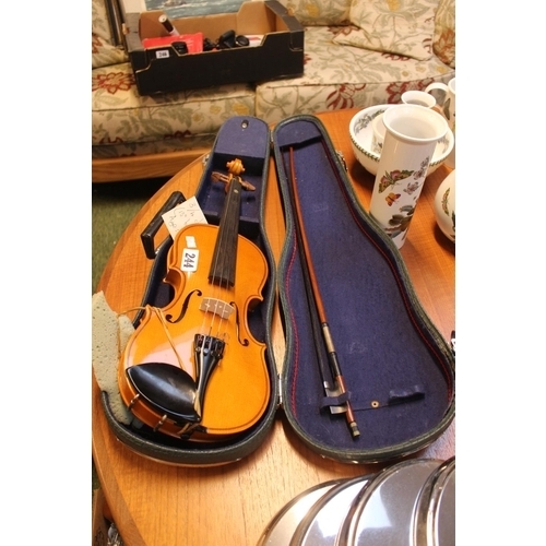 244 - 3/4 Childs Violin in case with Bow