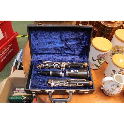 251 - Cased Clarinet with chrome fittings