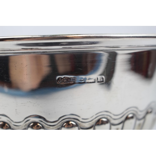 108 - Silver Rose Bowl of fluted design by Joseph Gray Styles Birmingham 1926, 349g total weight, on woode... 