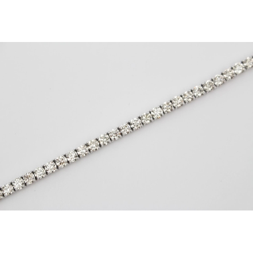 222 - Natural Diamond Tennis Bracelet, Brilliant Cut 7.46Crt, VS-SI Clarity, I-J Colour in 18ct White Gold... 