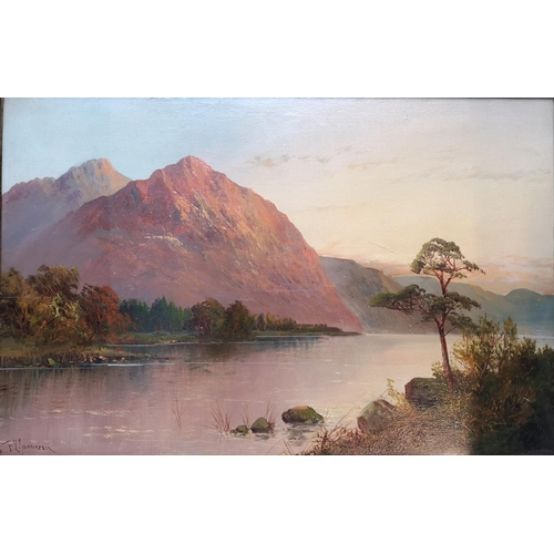 261 - F. E. Jamieson (1910-1940) - an antique early 20th century oil on canvas painting of a Scottish Loch... 