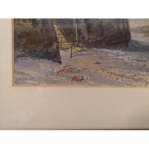 265 - Alfred Ficklin (1865-1948), Watercolour of a Cornish Coastal scene. 27 x 37cm