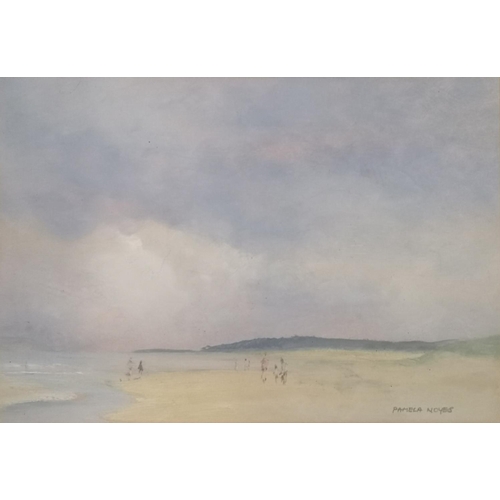 272 - Pamela Noyes (b.1929), Oil on board of Holkham beach, 25 x 17cm