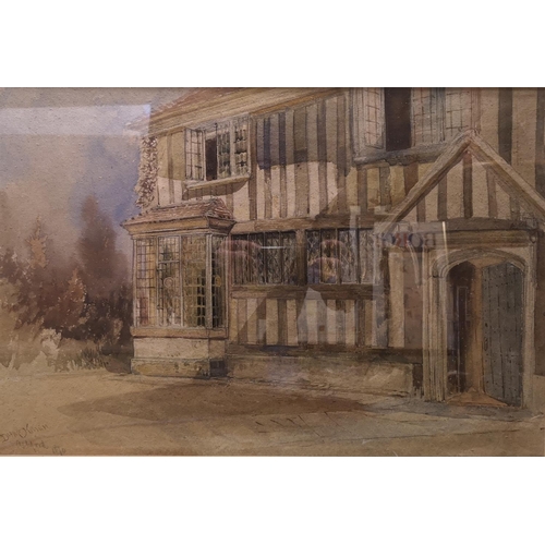 275 - D H Mc Kenan, 19thC British artist; Watercolour of a Tudor cottage dated 1890, 54 x 36cm