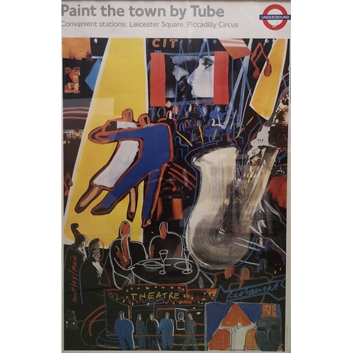 281 - Sarah Huntley & Donna Muir; Framed Tube Print 'West End' Paint the town by Tube 75 x 50cm