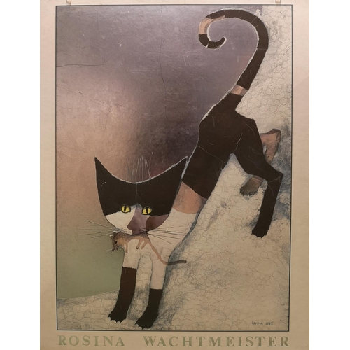 287 - 2 Unframed Studio advertisements for Rosina Wachtmeister of a Cat with mouse, Cat with Houses - Mass... 