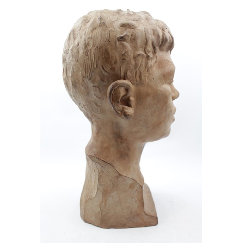 67 - MAX PILONE (ITALIAN, FL. EARLY 20TH CENTURY); Pottery sculpture bust of a Young man marked Capri 192... 