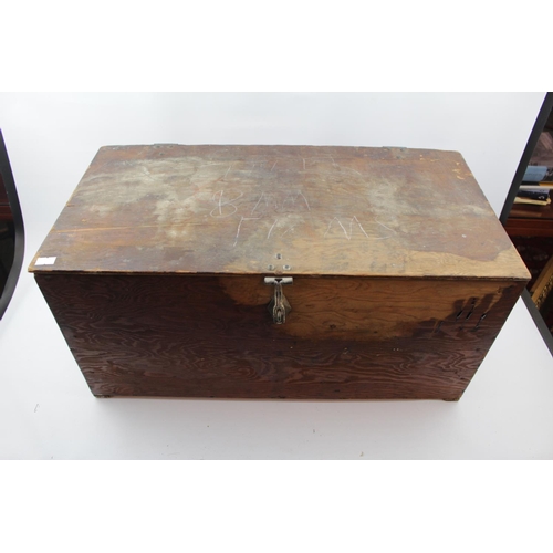 363 - Wooden Crate with assorted Military items inc. Leather Holster dated 1942, Canadian Water bottle etc