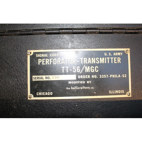 451 - US Signal corps Perforator - Transmitter TT-56/MGC modified by the Hallicrafters co of Chicago Illin... 