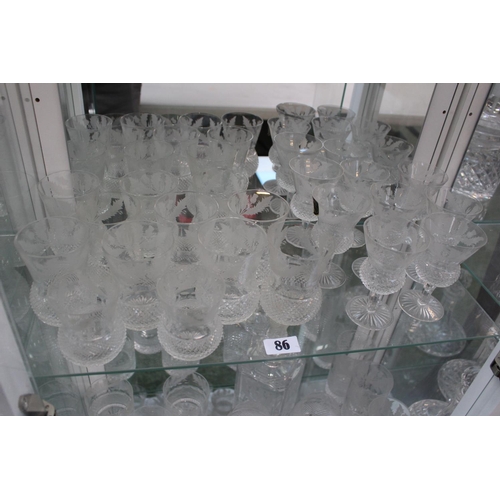 86 - Suite of Edinburgh Crystal Thistle pattern glassware comprising of Wine glasses, Tumblers, Whisky gl... 