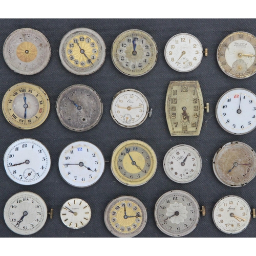 232i - Collection of 36 Watch Movements & Faces inc Unicorn, Helvetia & Janex. Watch movements inc Unicorn,... 