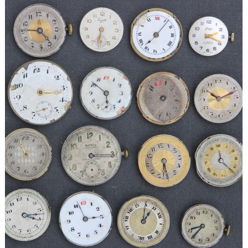 232i - Collection of 36 Watch Movements & Faces inc Unicorn, Helvetia & Janex. Watch movements inc Unicorn,... 