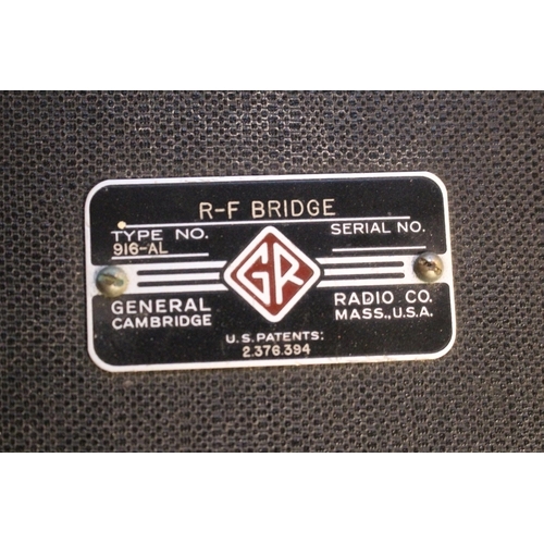 436 - Cased R F Bridge Type No 916-AL by General Radio Co of Cambridge Mass USA