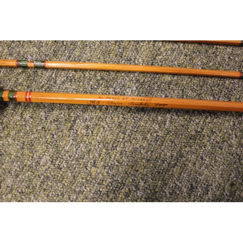 89a - Farlow's Super Parabolic  fly rod - 8ft 3in 3pc made from Pezon Et Michel cane  anodised screw locki... 