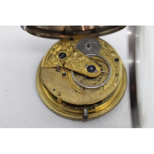 232m - Robert Noyes of London Pocket watch dated 1798 with in Silver case with Roman numeral dial and anoth... 