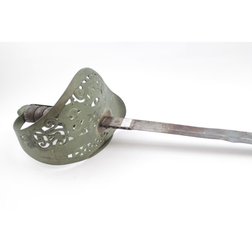 145 - 19thC Officers Sword half of blade missing