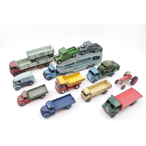 155 - Large collection of Playworn Dinky Vehicles inc. Military, Pullmore Car Transporter etc