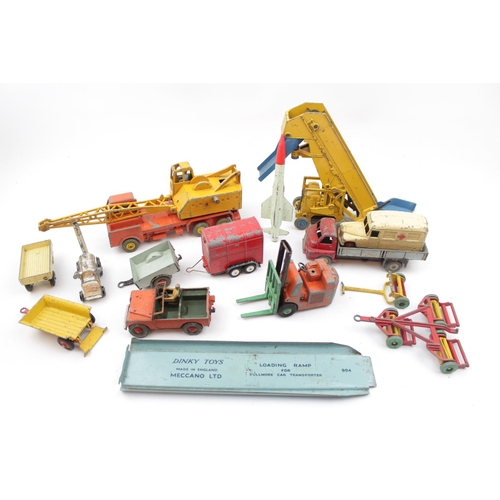 155 - Large collection of Playworn Dinky Vehicles inc. Military, Pullmore Car Transporter etc