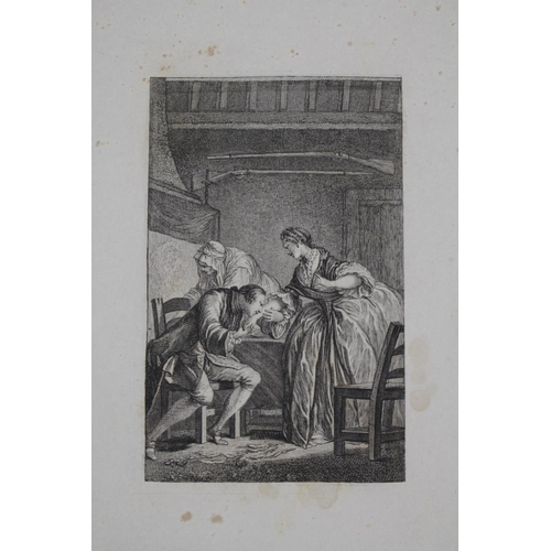 235 - French Book plates with Pencil annotations to reverse C1800 of courting couples and risque scenes ap... 