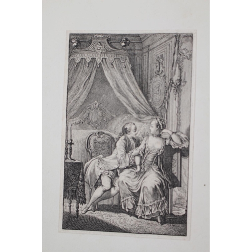 235 - French Book plates with Pencil annotations to reverse C1800 of courting couples and risque scenes ap... 