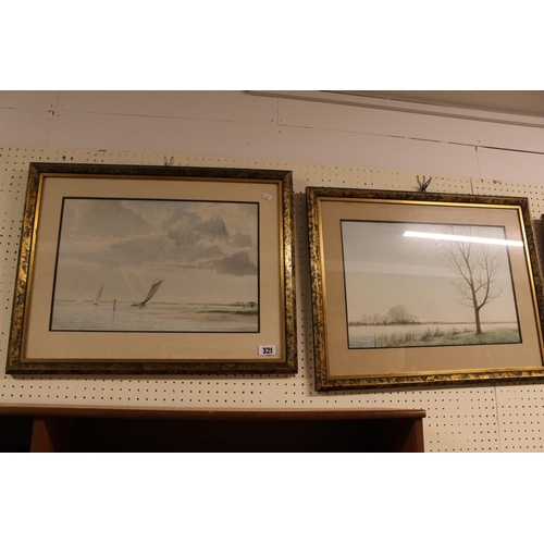 245 - Pair of framed watercolours of coastal scenes unsigned