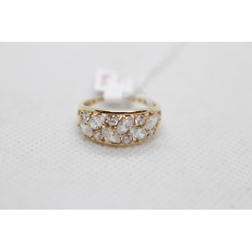 158 - 14ct Gold Ladies CZ Set dress ring 3g total weight Size N