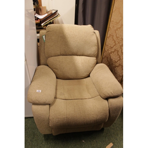 259 - Modern Upholstered Reclining elbow chair