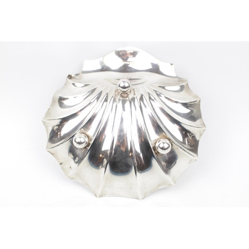 106 - 20thC Silver Scallop butter dish supported on ball feet, Sheffield 1936. 93g total weight