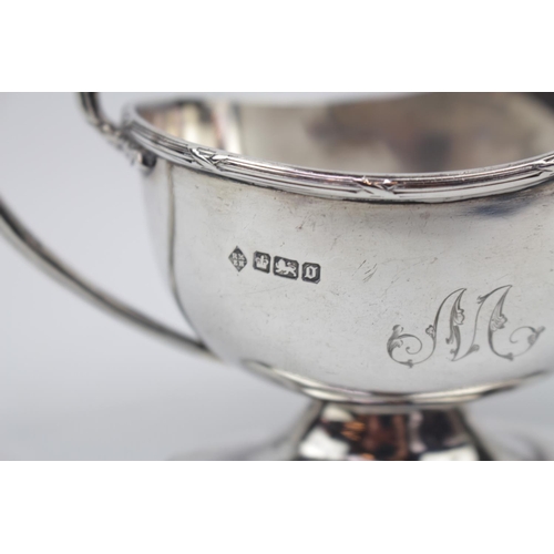 108 - Simple line edge Silver Sauce boat By Martin, Hall & Co (Richard Martin & Ebenezer Hall) Sheffield 1... 