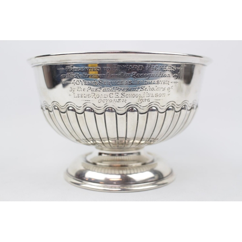 116 - Silver Rose Bowl of fluted design by Joseph Gray Styles Birmingham 1926, 349g total weight