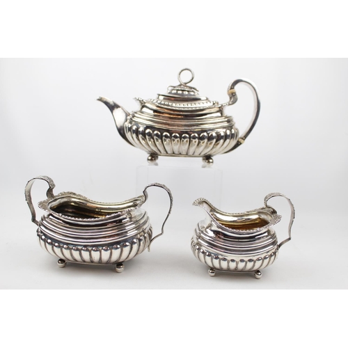 175 - Good Quality Regency Oval and Half Fluted Tea Set with Gadrooned and Shell borders, London 1814 by C... 