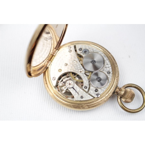 190 - Silver pocket watch & Key Birmingham 1911 with Waltham Mass movement and a Gilt Pocket watch swiss m... 