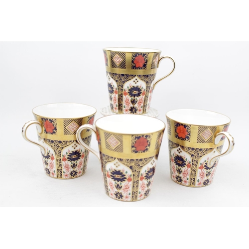 224 - Set of 4 Royal Crown Derby Old Imari 1128 Mugs (3 LI First Quality & 1 LV Second Quality)