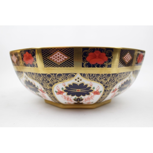 227 - Large Royal Crown Derby Old Imari 1128 Octagonal Bowl L 1st Quality 24cm in Diameter