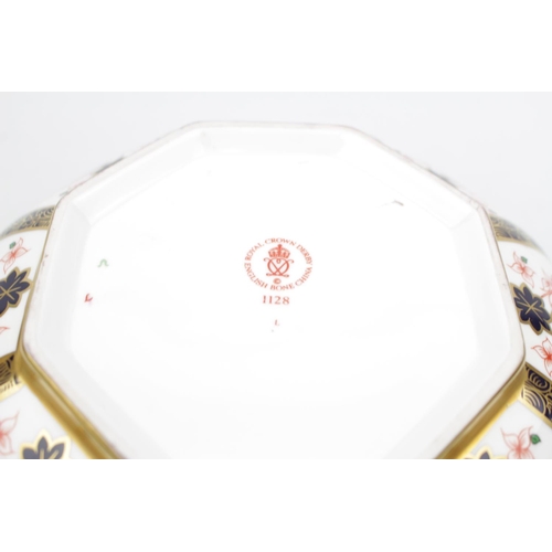 227 - Large Royal Crown Derby Old Imari 1128 Octagonal Bowl L 1st Quality 24cm in Diameter