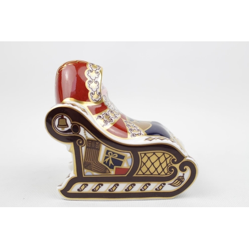 229 - Royal Crown Derby Old Imari 1128 Santas Sleigh Paperweight MMI with Gold Stopper