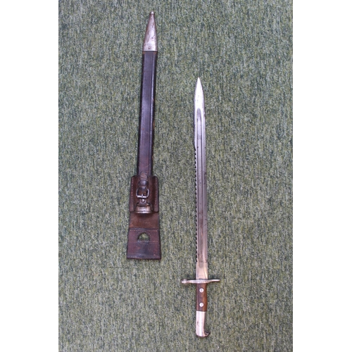 305 - Swiss Pioneer Bayonet Schmidt Rubin Carbine 1911 made by Neuhausen with original Frog