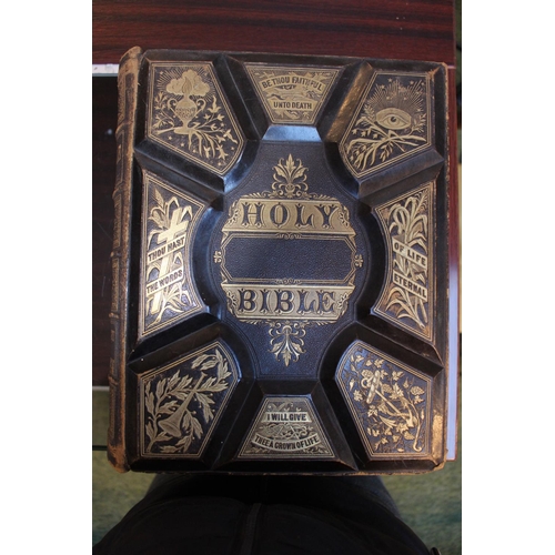 204F - Large Leather Bound 'The Holy Bible' with Crudens Complete Concordance Boston H L Hastings 1881