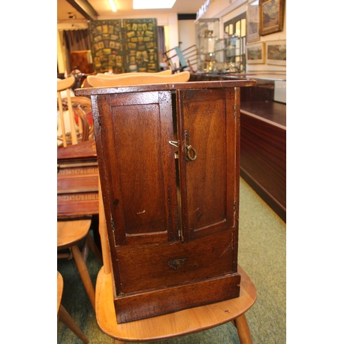 516 - Apprentice Stained Walnut robe of 2 doors above drawer base, 54cm in Height