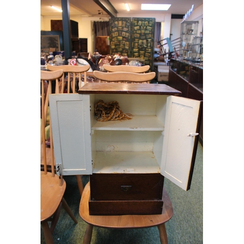 516 - Apprentice Stained Walnut robe of 2 doors above drawer base, 54cm in Height