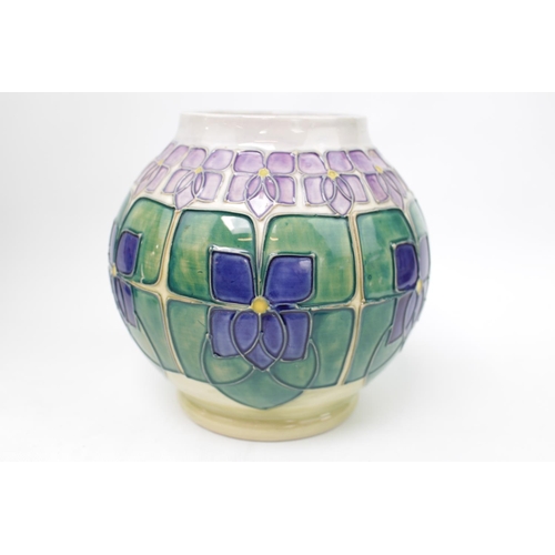 33 - Moorcroft Violets 1st Edition Spherical Vase 1987-90. The First version of this classic design by Sa... 