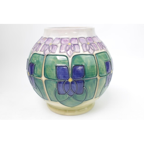 33 - Moorcroft Violets 1st Edition Spherical Vase 1987-90. The First version of this classic design by Sa... 