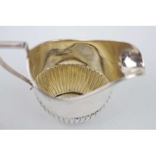 217 - King George V Silver fluted Silver Creamer and Sugar bowl  By H V Pitley & Co. 210g total weight