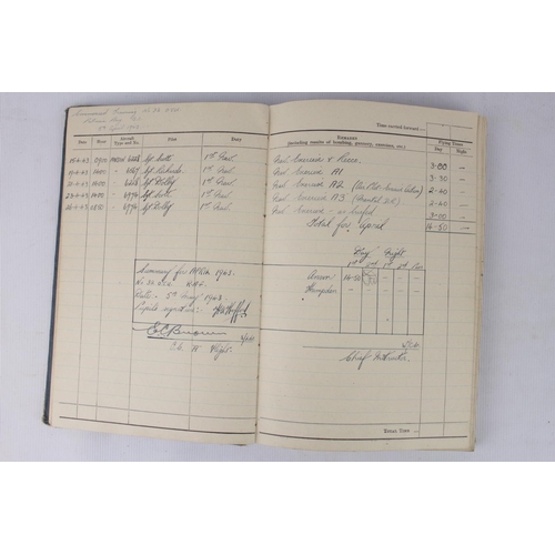 129 - Royal Air Force Log book for Hubert Hufford Navigator dated 5th Feb 1943 of No.33 ANS including Bomb... 