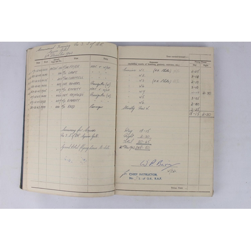 129 - Royal Air Force Log book for Hubert Hufford Navigator dated 5th Feb 1943 of No.33 ANS including Bomb... 