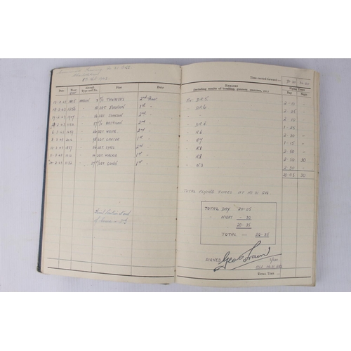 129 - Royal Air Force Log book for Hubert Hufford Navigator dated 5th Feb 1943 of No.33 ANS including Bomb... 