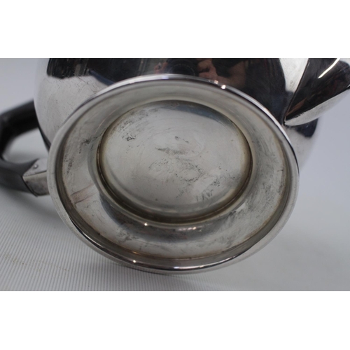 229 - George V Silver Teapot of Circular form with simple beaded decoration over rimmed foot circular teap... 