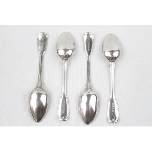 233 - Set of William IV Silver fiddle and thread dessert spoons by William Chawner London 1826. 195g total... 