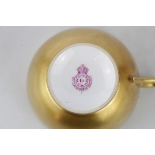 27 - Royal Worcester Fruit decorated Cup and Saucer with signatures for A Shuck dated 1916 & 1918